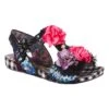 Blossoming Beauty -Masquerade Shoes 3911 24F 1 Blossoming Beauty Iconic by Irregular Choice Black and Pink Floral Flat Sandals