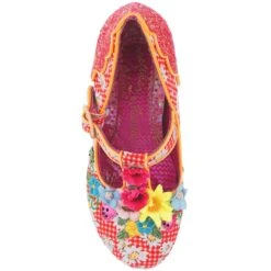 IRREGULAR CHOICE Perfect Poise -Masquerade Shoes 4135 55C 4 Perfect Poise Irregular Choice Black Gingham Floral High Heels 56df492e 9dd9 45f4 8c77 ecc0c8c6784f