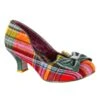 Dazzle Razzle -Masquerade Shoes 4136 04CG 1 Dazzle Razzle Iconic by Irregular Choice Plaid Tartan Preppy Mid Heel Shoes
