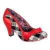 Palm Cove -Masquerade Shoes 4255 08R 1 Palm Cove Iconic by Irregular Choice Preppy Check Mid Heels