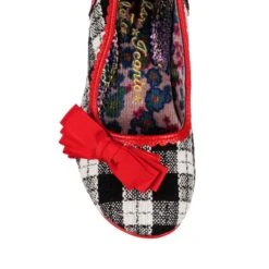 Palm Cove -Masquerade Shoes 4255 08R 5 Palm Cove Iconic by Irregular Choice Preppy Check Mid Heels