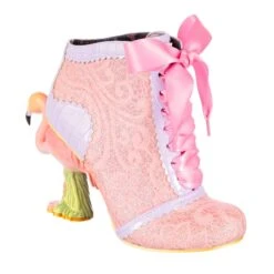 IRREGULAR CHOICE Roseus -Masquerade Shoes 4299 02D 1 Roseus Iconic by Irregular Choice Flamingo Concept Heel Pink Sparkly Boots