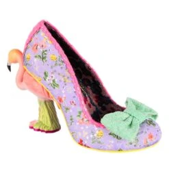 Blushing Bird -Masquerade Shoes 4299 03E 1 Blushing Bird Iconic by Irregular Choice Flamingo Concept Heel Purple Floral High Heel Shoes