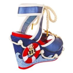 IRREGULAR CHOICE Gulls And Buoys -Masquerade Shoes 4368 17B 3 Gulls and Buoys Irregular Choice High Heel Wedge Sailor Theme Sandals