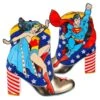 Stronger Together 1 Stronger Together -Masquerade Shoes 4404 32A 7 Stronger Togther Irregular Choice Justice League Wonder Woman Superman High Heel Ankle Boots
