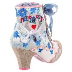 IRREGULAR CHOICE The Power Of Dove -Masquerade Shoes 4405 20A 3 The Power of Dove Irregular Choice Bridal Mid Heel Ankle Boots 1d8d3290 f938 4d75 aa7e 100b8119188c
