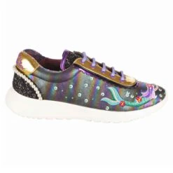 Mermazing -Masquerade Shoes 4473 02D 2 Mermazing Iconic by Irregular Choice Rainbow Iridescent Mermaid Lace Up Trainers