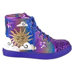 IRREGULAR CHOICE Lunar Eclipse -Masquerade Shoes 4515 19A 2 Lunar Eclipse Irregular Choice Lace Up High Top Irridescant Rainbow Trainers