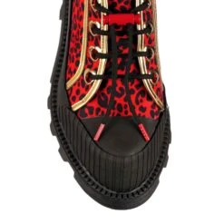 Slice Of Bread -Masquerade Shoes 4544 01I 5 Slice Of Bread Iconic By Irregular Choice Pink Leopard Flat Trainer Shoes