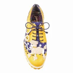 Sockhop Sweetie -Masquerade Shoes 4614 01F 4 Sockhop Sweetie Iconic by Irregular Choice Yellow Blue Poodle Flat Brogues 5b4f97f9 c00b 47c7 81b6 3a3640adec7e