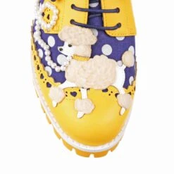 Sockhop Sweetie -Masquerade Shoes 4614 01F 5 Sockhop Sweetie Iconic by Irregular Choice Yellow Blue Poodle Flat Brogues 2766344c 7b9d 4aa9 aaa5 2a431160e867