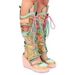 IRREGULAR CHOICE Touch Down -Masquerade Shoes 4685 01A 1 Touch Down Irregular Choice High Heel Wedge Football Boots