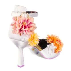 IRREGULAR CHOICE Bouquet Of Dreams 25 IRREGULAR CHOICE Bouquet Of Dreams -Masquerade Shoes 4689 01A 3 Bouquet Of Dreams Irregular Choice Wedding Bridal White Satin High Heel Stilettos