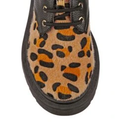 IRREGULAR CHOICE Toasty Loaf 26 IRREGULAR CHOICE Toasty Loaf -Masquerade Shoes 4697 02F 5 Toasty Loaf Irregular Choice Smart Lace Up Leopard Black Flat Shoes