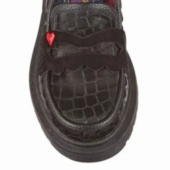 IRREGULAR CHOICE Love A Loaf 26 IRREGULAR CHOICE Love A Loaf -Masquerade Shoes 4697 06A 5 Love A Loaf Irregular Choice Black Croc Flat Slip On Loafers