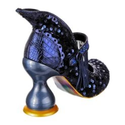 IRREGULAR CHOICE Villain Era -Masquerade Shoes 4711 01B 3 Villain Era Irregular Choice Blue Sequin Curved Heel Witches Shoes