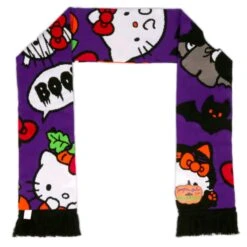 Hello Halloween Scarf 9 Hello Halloween Scarf -Masquerade Shoes GSSCARF05A 2 Hello Halloween Scarf Irregular Choice X Sanrio Hello Kitty Knitted Football Scarf